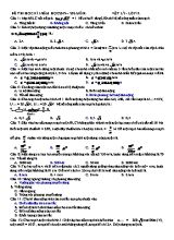 Đề thi học kỳ I môn Vật lý Lớp 12 - Năm học 2019-2020 (Kèm đáp án)